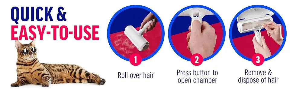Pet Grooming Brush Easy To Clean Reusable Self-cleaning Pet Hair Remover Lint Roller