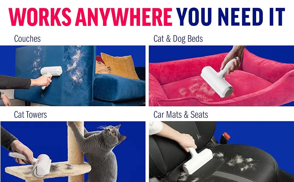 Pet Grooming Brush Easy To Clean Reusable Self-cleaning Pet Hair Remover Lint Roller